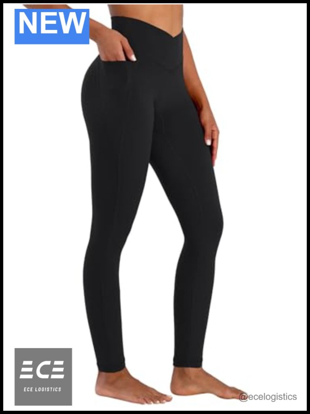 Sunzel No Front Seam Crossover Waist Leggings with Pockets Buttery Soft High